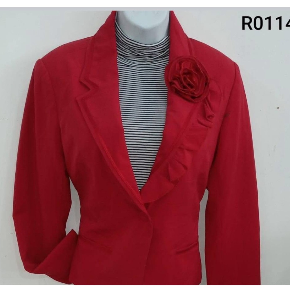 White House Black Market Red Suit Jacket and Skirt - Picture 13 of 14